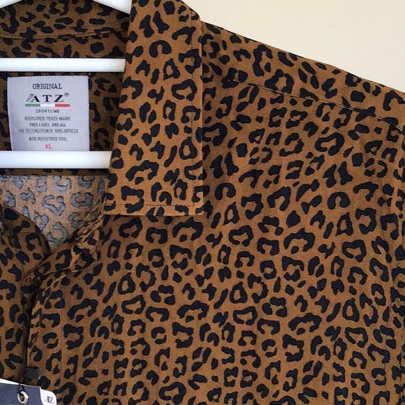 Viscose cheetah print dress shirt - Picture 2 of 4